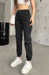 Women Cotton Cargo - Black